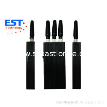 Mini Gsm / 3g Handheld Cell Phone Jammer Blocker Est-808hb With 3 Antenna